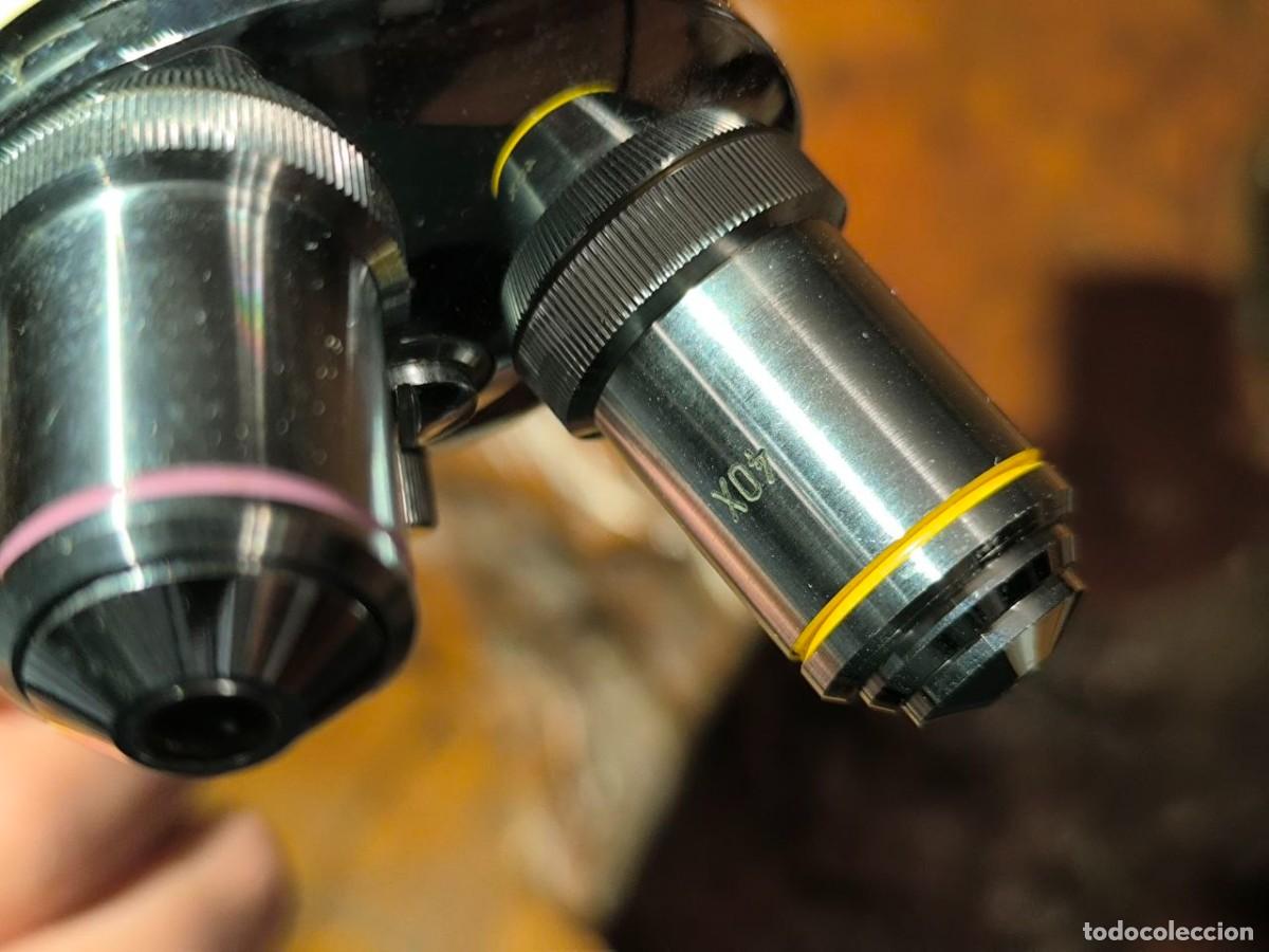 Antig&uuml;edades: Antiguo microscopio &oacute;ptico profesional con luz. FUNCIONA - Foto 11