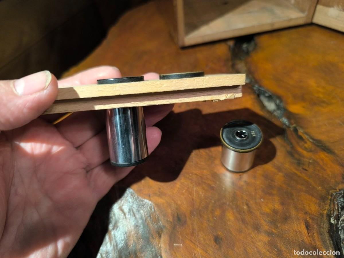 Antig&uuml;edades: Antiguo microscopio &oacute;ptico profesional con luz. FUNCIONA - Foto 14