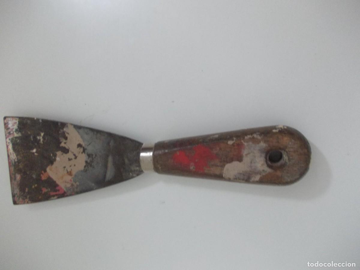 Antiques: Esp&aacute;tula antigua hierro y madera herramienta de oficio restauraci&oacute;n pintura decoraci&oacute;n vintage
