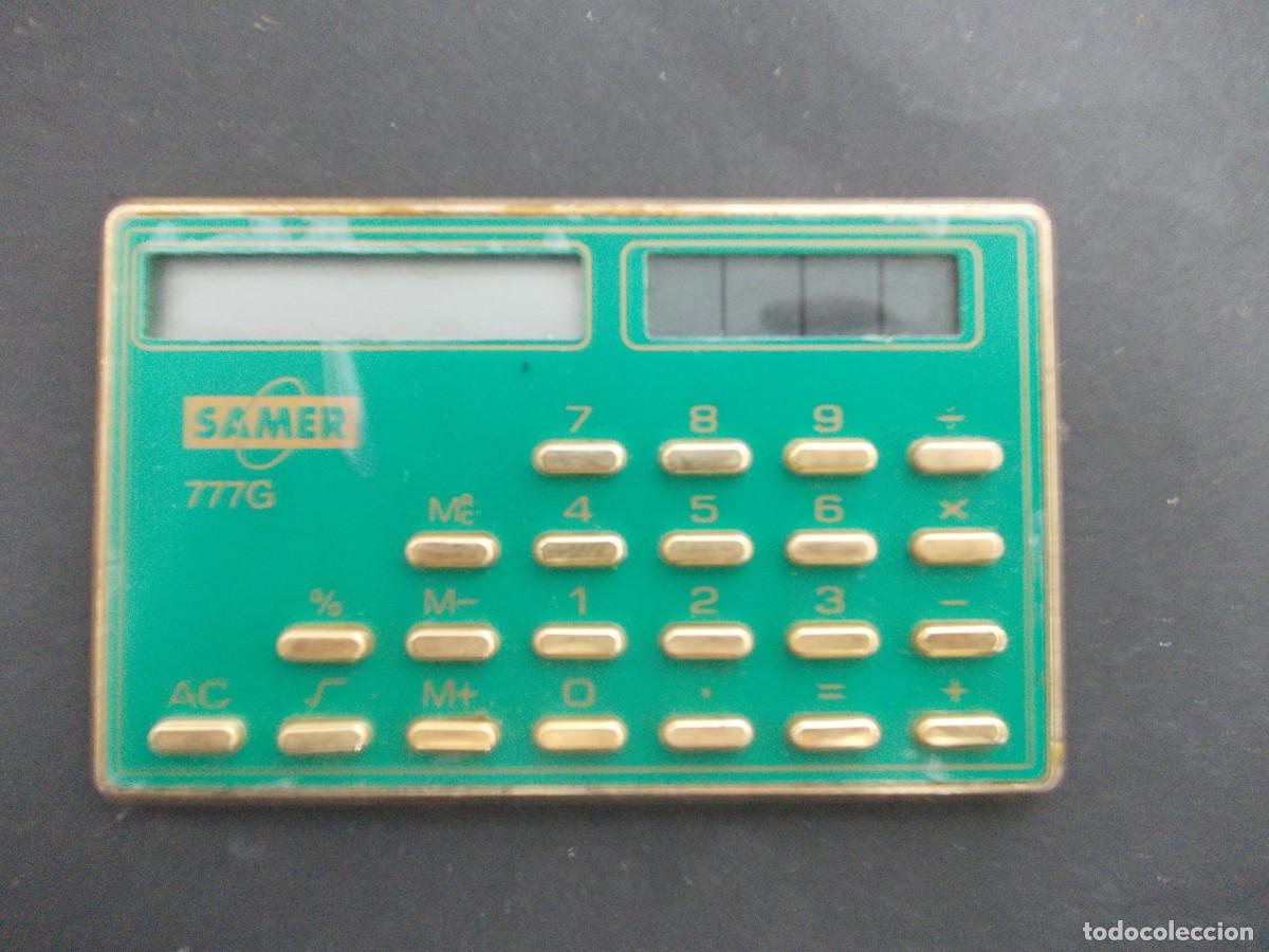 Antiguidades: Calculadora electr&oacute;nica Samer 777G solar a&ntilde;os 90 oficina estudio calculadora vintage retro solar