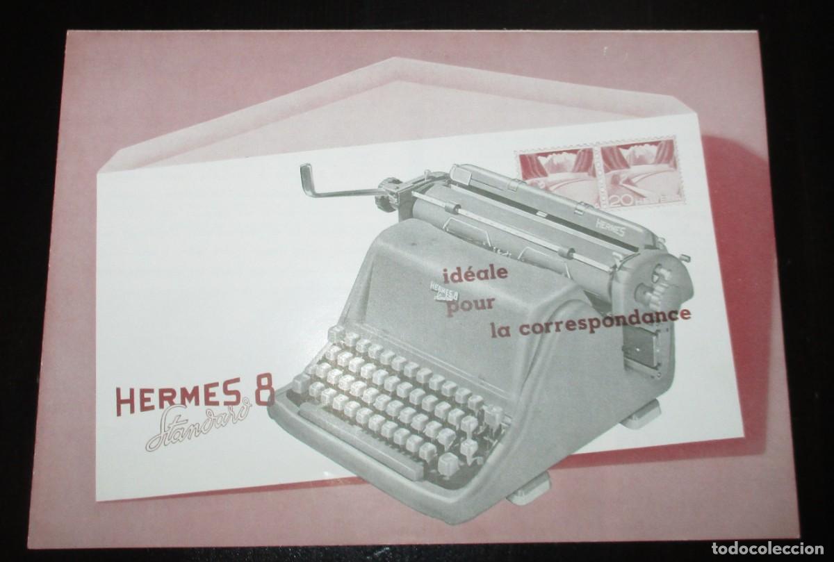 Oggetti Antichi: CAT&Aacute;LOGO DESPLEGABLE DE LA M&Aacute;QUINA DE ESCRIBIR HERMES 8 STANDARD. ORIGINAL DE 1959. EN FRANC&Eacute;S.
