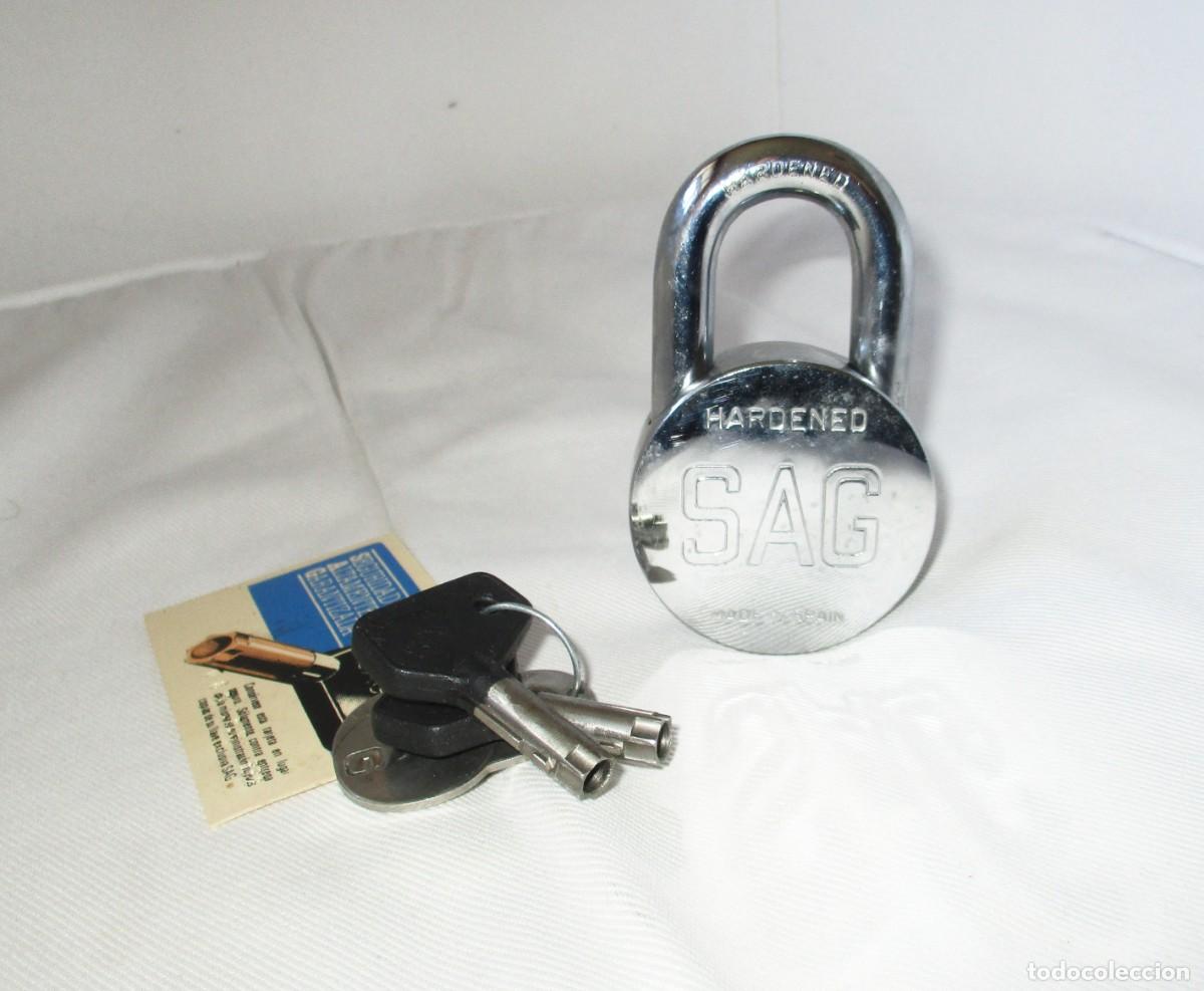 Antiguidades: CANDADO SAG 55-C DE ALTA SEGURIDAD CON TARJETA DE GARANT&Iacute;A. DESCATALOGADO.