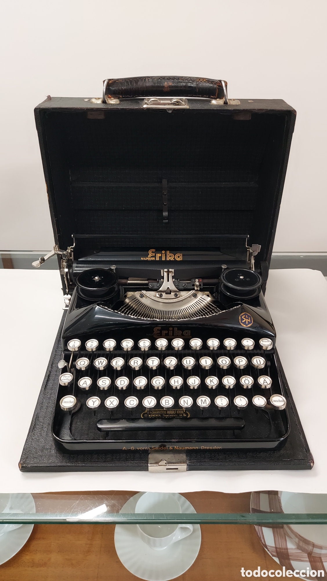 Antig&uuml;edades: M&aacute;quina de escribir Seidel &Naumann. Erika a&ntilde;o 1934