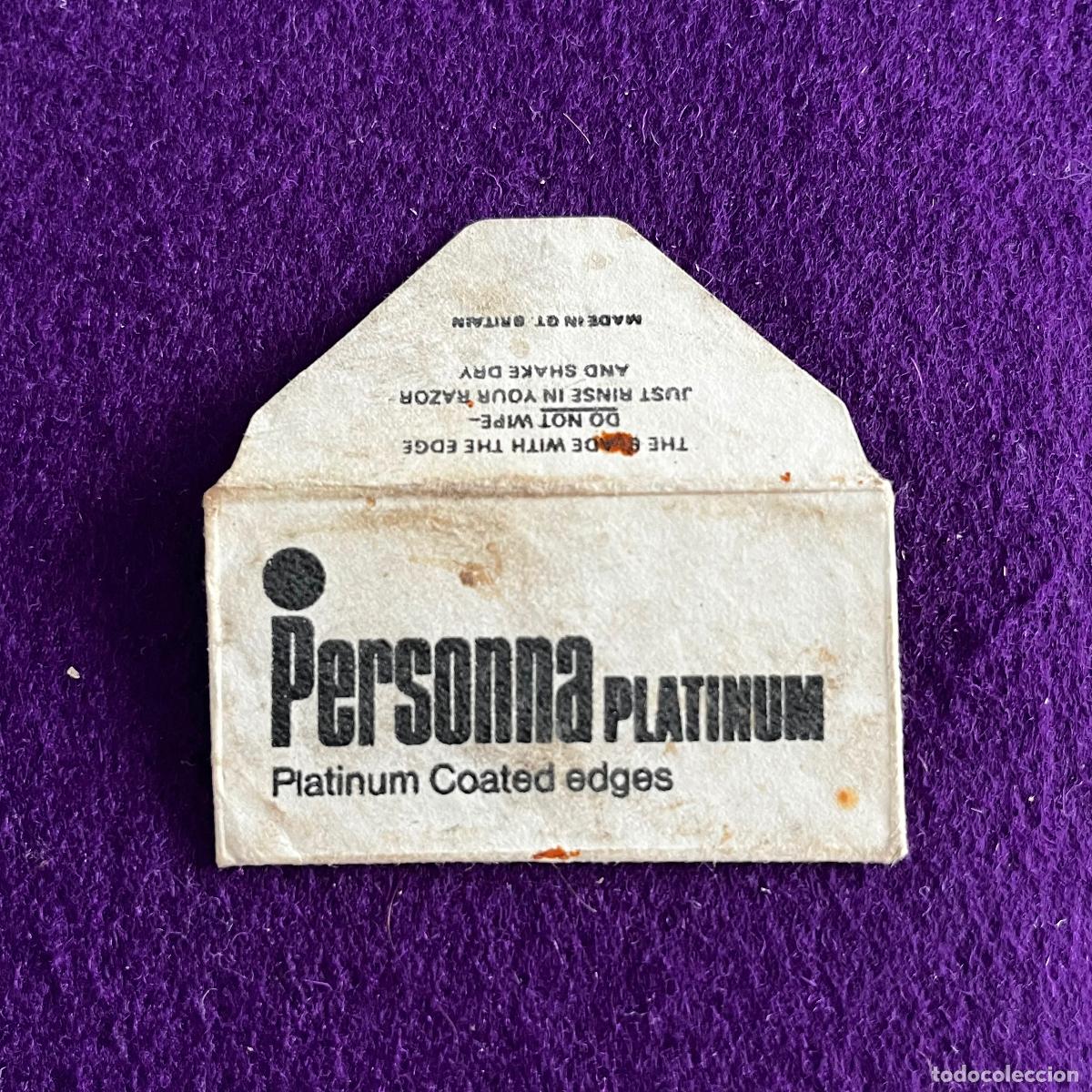 Antig&uuml;edades: FUNDA Y HOJA DE CUCHILLA DE AFEITAR. PERSONNA PLATINUM.