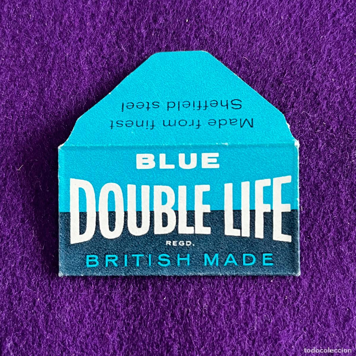 Antig&uuml;edades: FUNDA DE HOJA DE CUCHILLA DE AFEITAR. BLUE DOUBLE LIFE.