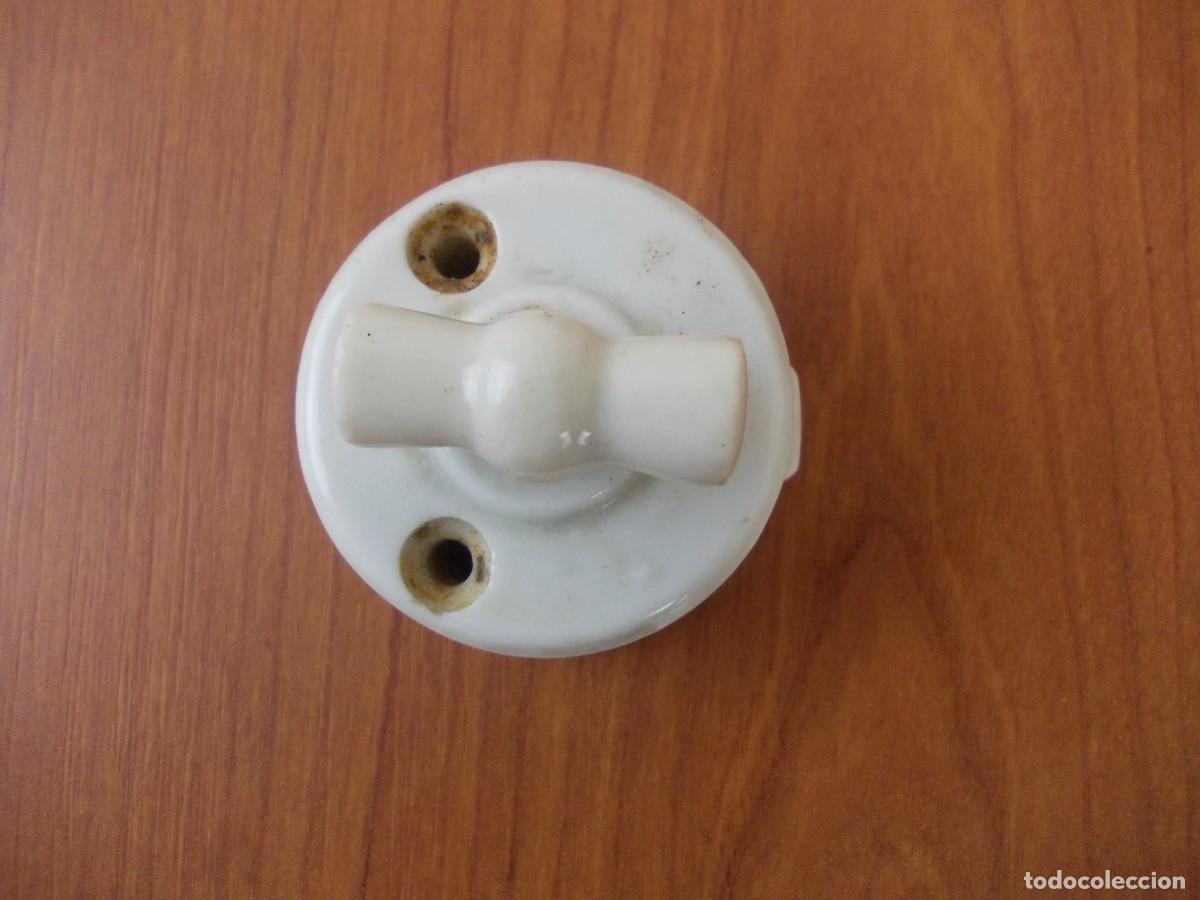 Antig&uuml;edades: Interruptor cer&aacute;mico antiguo de giro vintage mecanismo el&eacute;ctrico retro 6A 125V