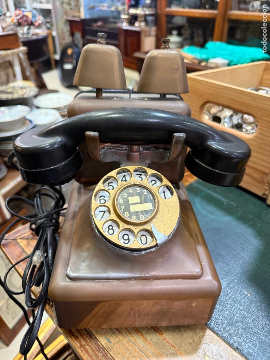 Tel&eacute;fonos: ANTIGUO TELEFONO BELL DE COBRE, LATON Y BAQUELITA