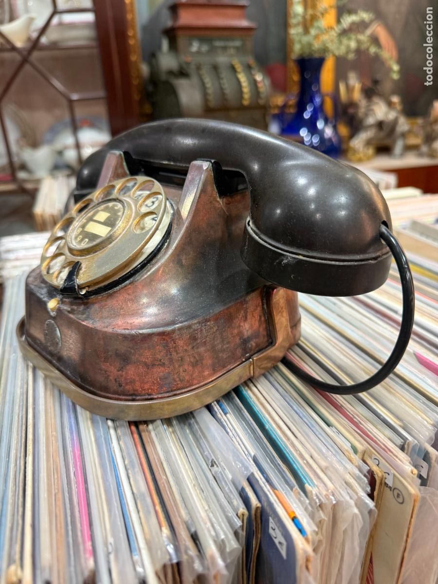 Tel&eacute;fonos: ANTIGUO TELEFONO DE BRONCE Y BAQUELITA - Foto 4