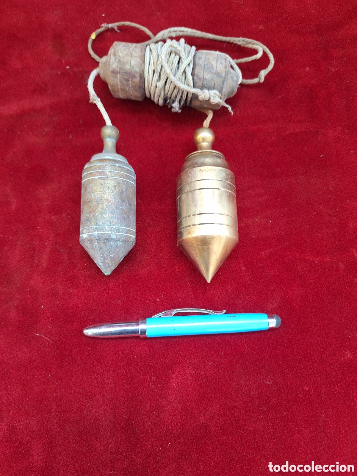 Antig&uuml;edades: Lote de 2 antiguas plomadas pendulo de bronce!