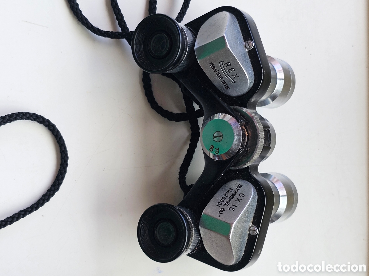 Antig&uuml;edades: ​Binoculares Vintage REX 6x15 - Compactos de Colecci&oacute;n con Estuche de Cuero Original