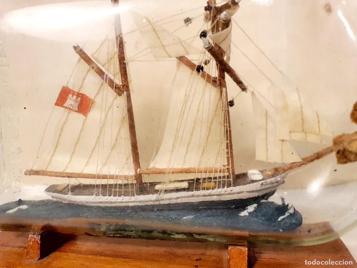 Antig&uuml;edades: Antiguo barco en botella. El Fortuna. - Foto 2