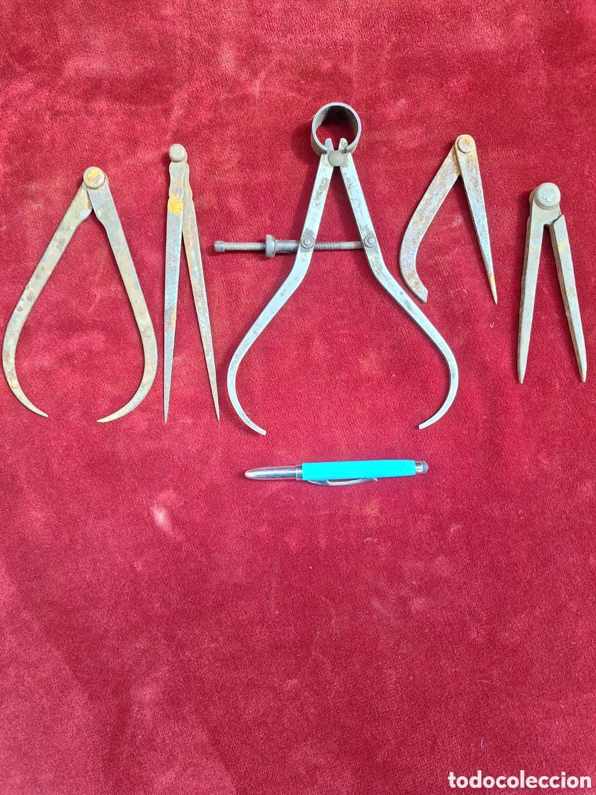 Antig&uuml;edades: Gran lote 5 antiguos compases y calibres de precision!
