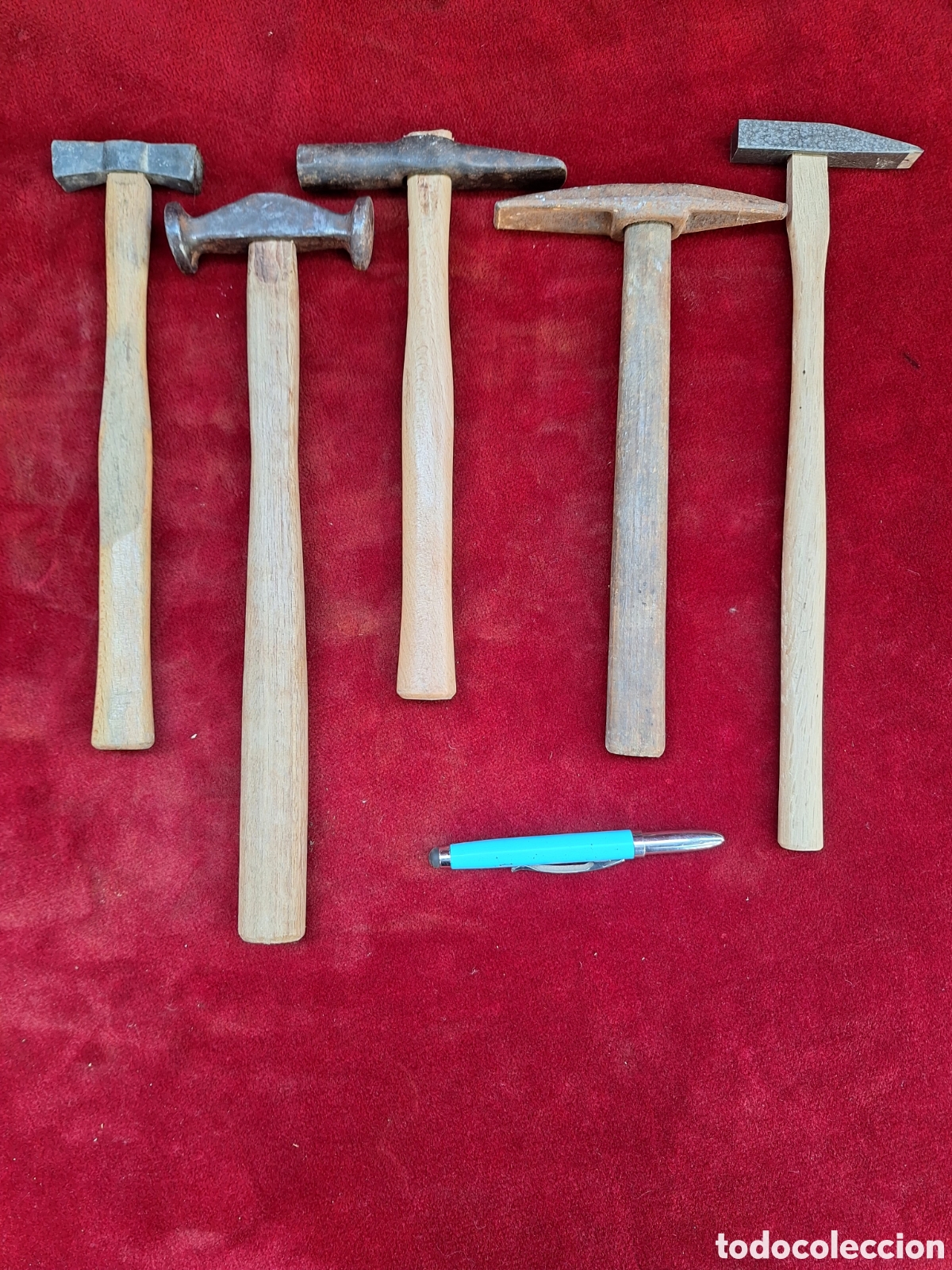 Antig&uuml;edades: Lote de 5 martillos de diferentes profesiones!