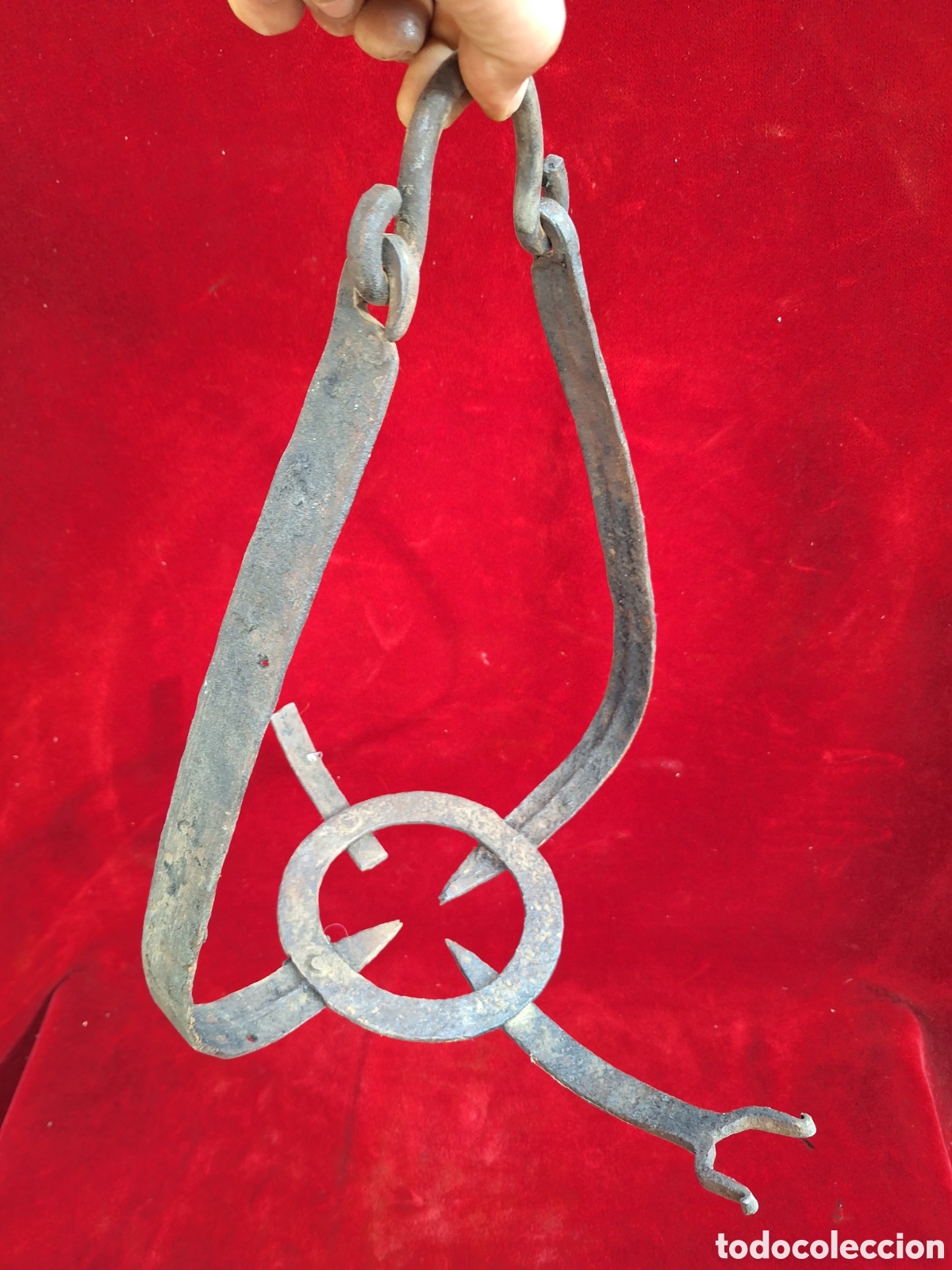 Antig&uuml;edades: Antiguo servante de chimenea,de forja. S. XIX.