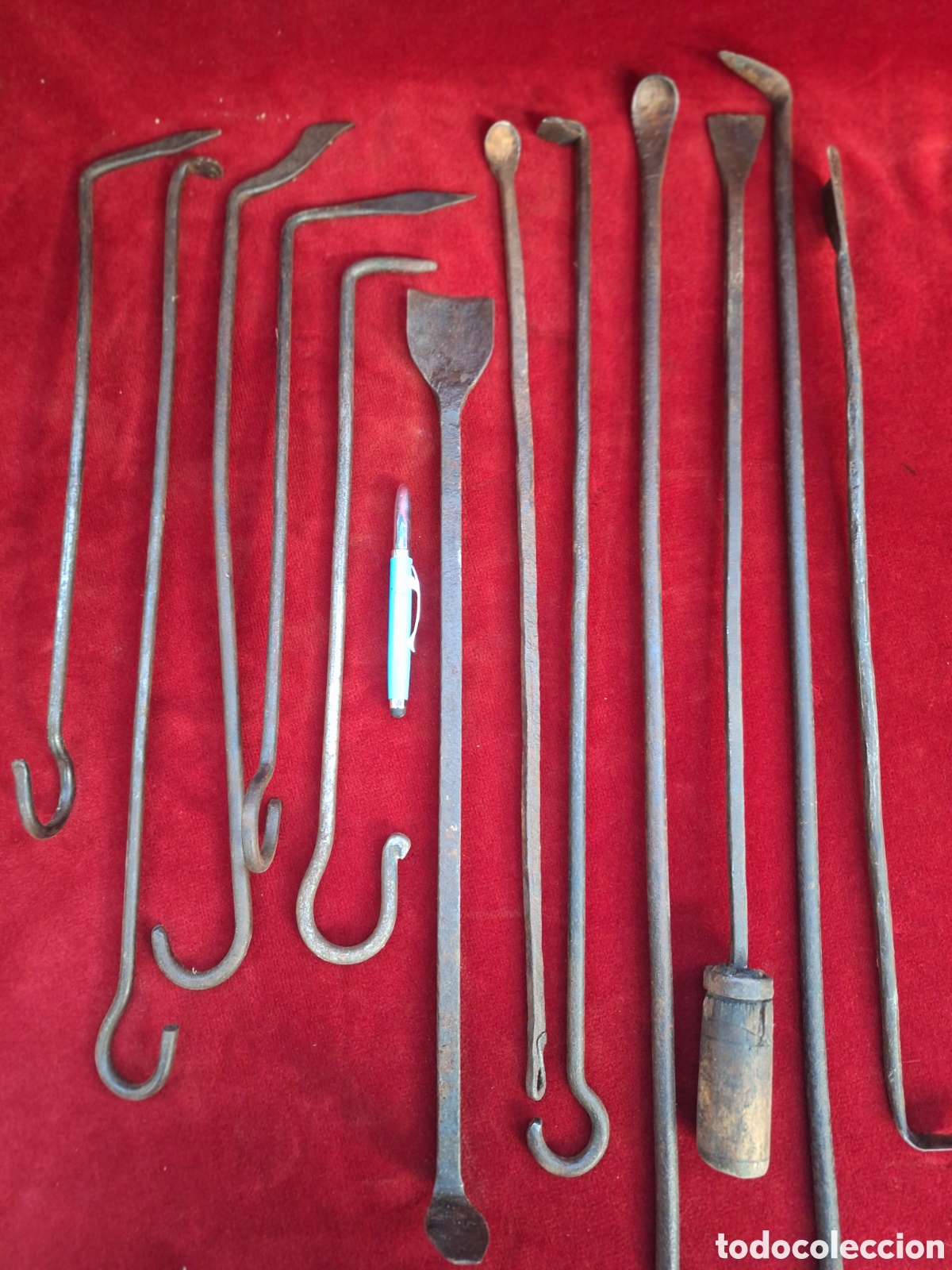Antig&uuml;edades: Gran lote de antiguos atizadores de fuego, de forja!
