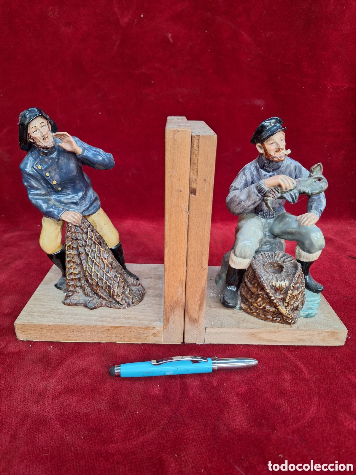 Antig&uuml;edades: Lote 2 antiguos sujetalibros!Figuras motivos maritimos!