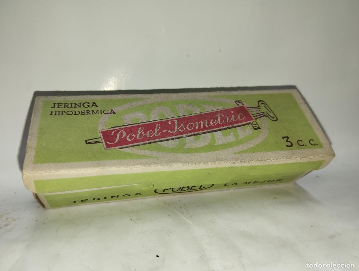 Antig&uuml;edades: Jeringa antigua de cristal marca pobel // farmacia medicina
