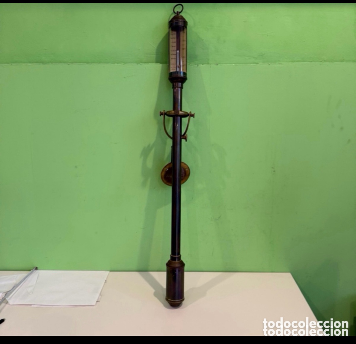 Antiques: Antiguo bar&oacute;metro portugu&eacute;s marino de lat&oacute;n - JJBLM RN Desterro, Lisboa - Siglo XIX.