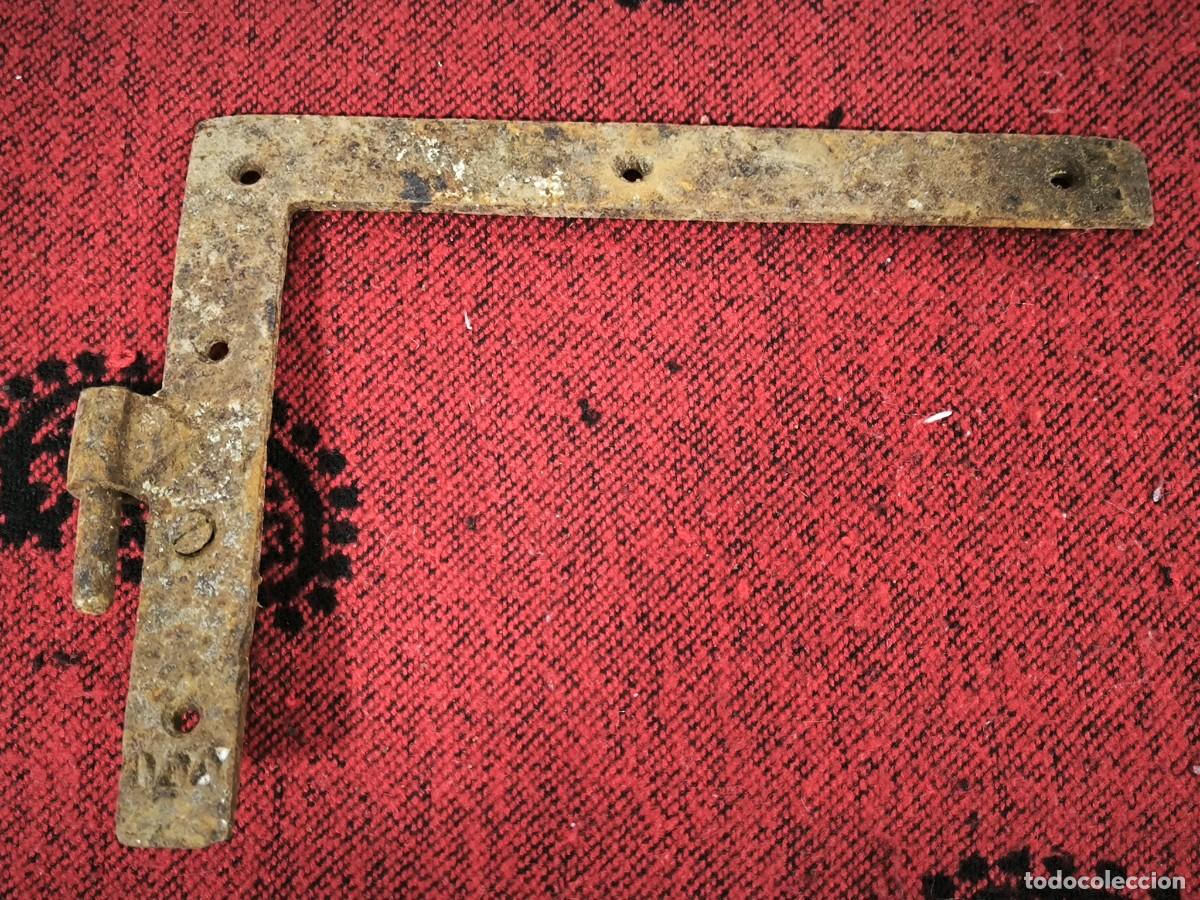 Antiguidades: Bisagra Antigua De Hierro Forjado Gran Tama&ntilde;o, 23 Cm &ndash; Herraje Original Principios Siglo XX