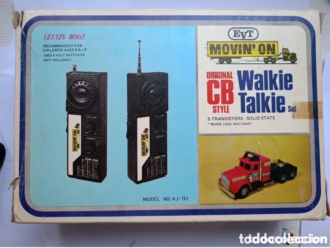 Antig&uuml;edades: Antiguos Walkie talkie set vintage a&ntilde;os 80 en caja original no funciona