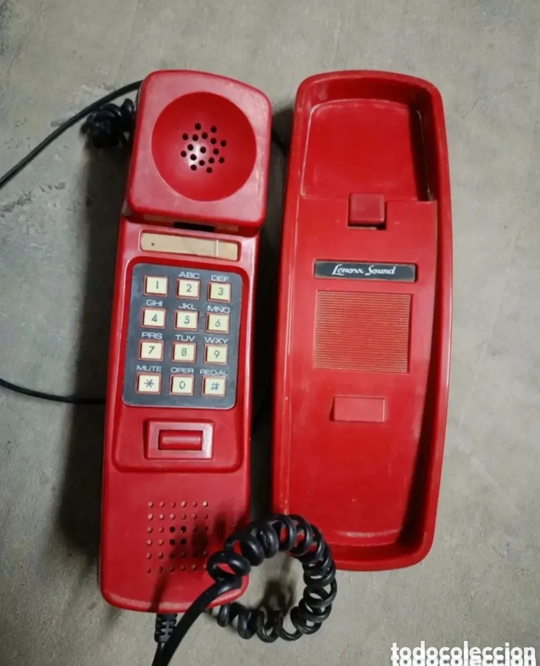Telefoni: Tel&eacute;fono vintage rojo lenoxx sound con botones