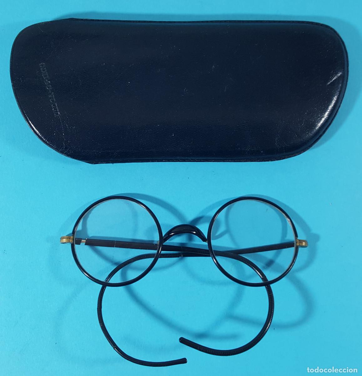 Antig&uuml;edades: GAFAS LENTES REDONDOS QUEVEDO, EN LA FUNDA PONE ULLOA OPTICO, LO QUE SE VE EN LAS FOTOS