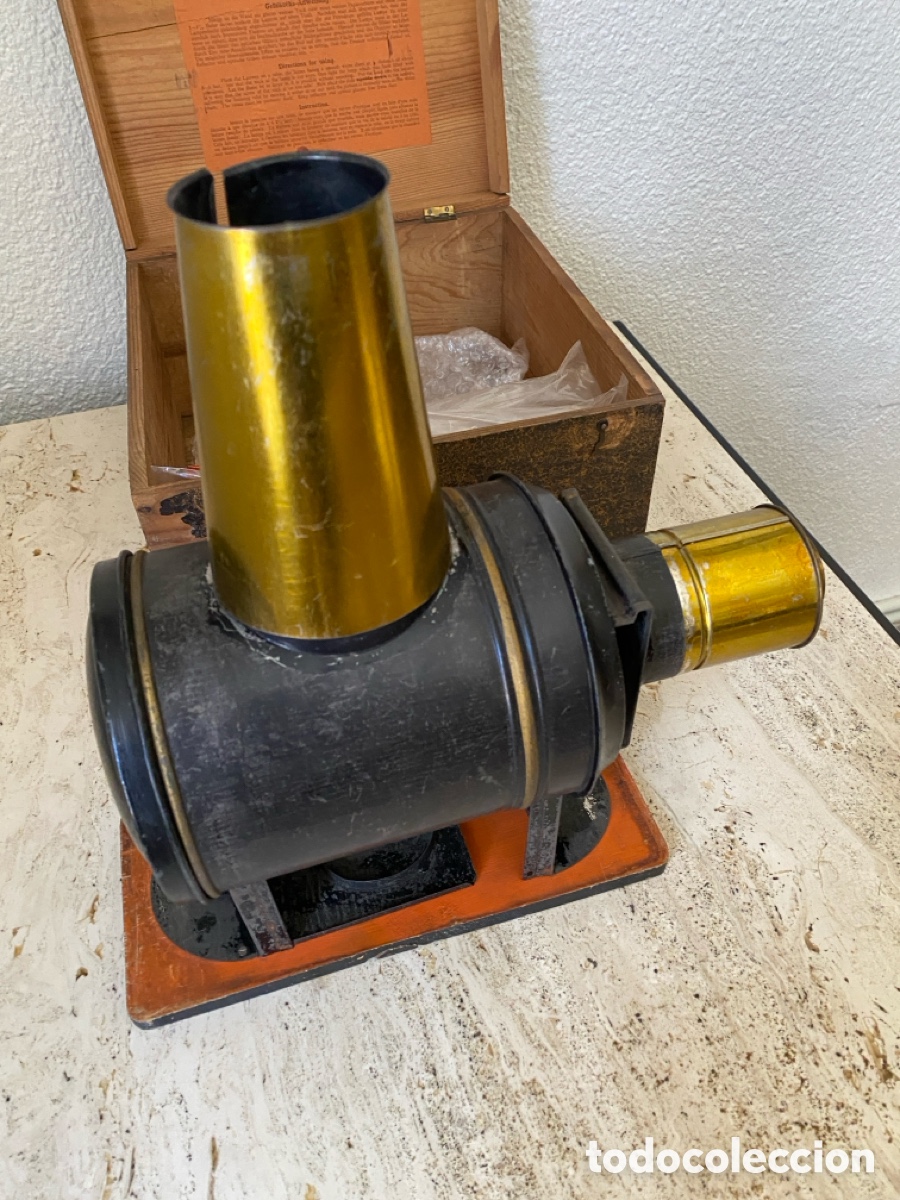 Antig&uuml;edades: Linterna en caja original y 8 cristales - Foto 4