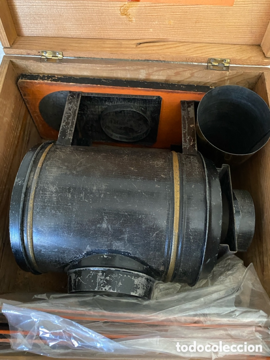 Antig&uuml;edades: Linterna en caja original y 8 cristales - Foto 6