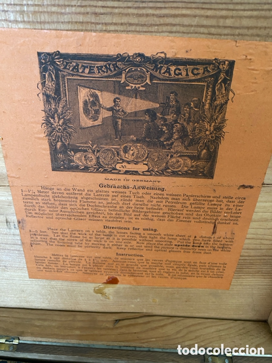 Antig&uuml;edades: Linterna en caja original y 8 cristales - Foto 7