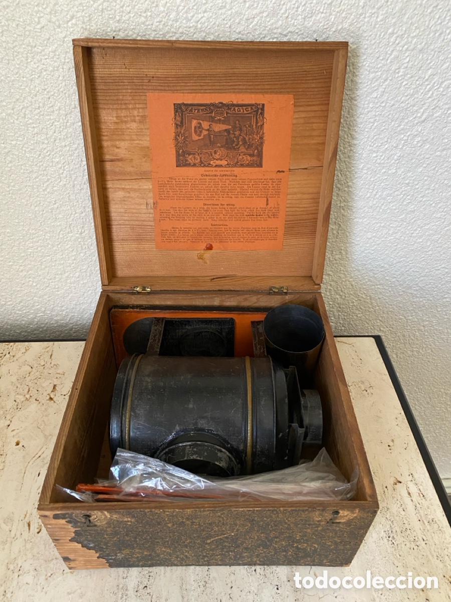 Antig&uuml;edades: Linterna en caja original y 8 cristales - Foto 8