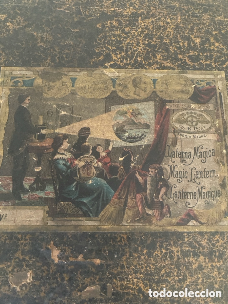 Antig&uuml;edades: Linterna en caja original y 8 cristales - Foto 11