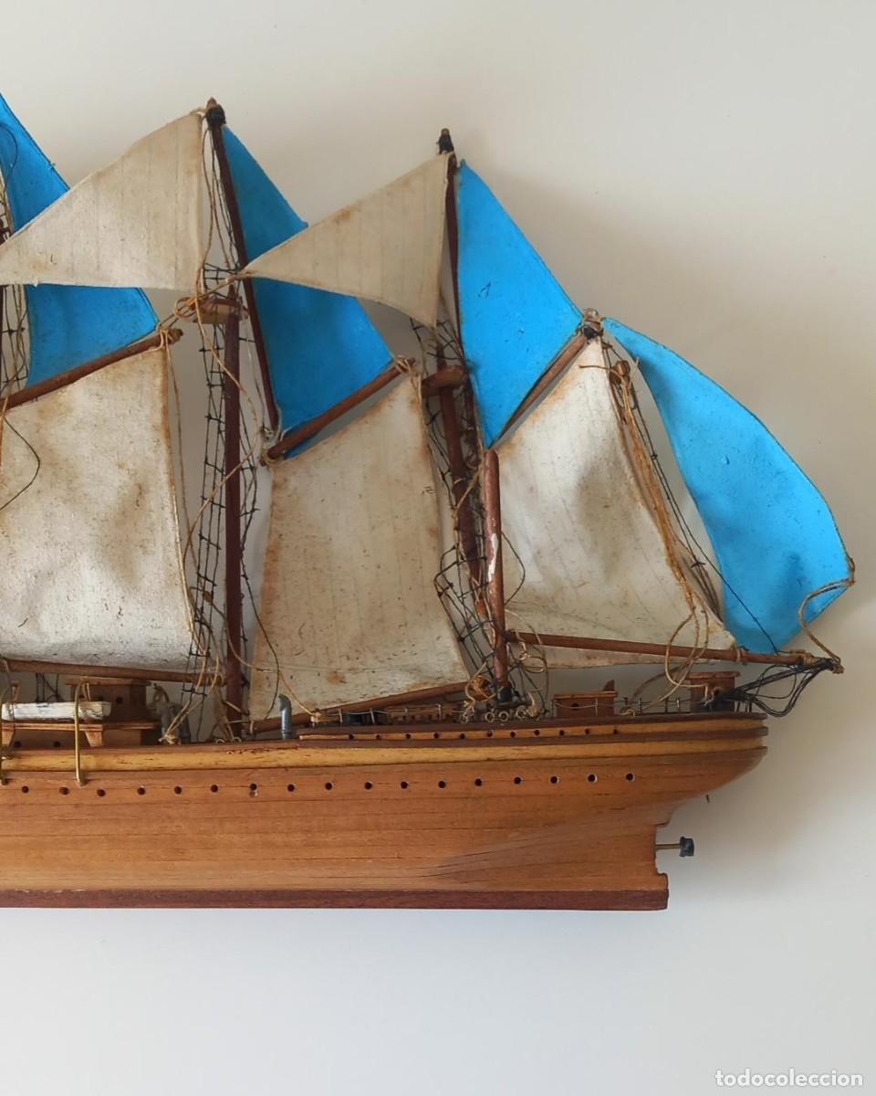 Antig&uuml;edades: MAQUETA DE BARCO DE MADERA PARA RESTAURAR. - Foto 3