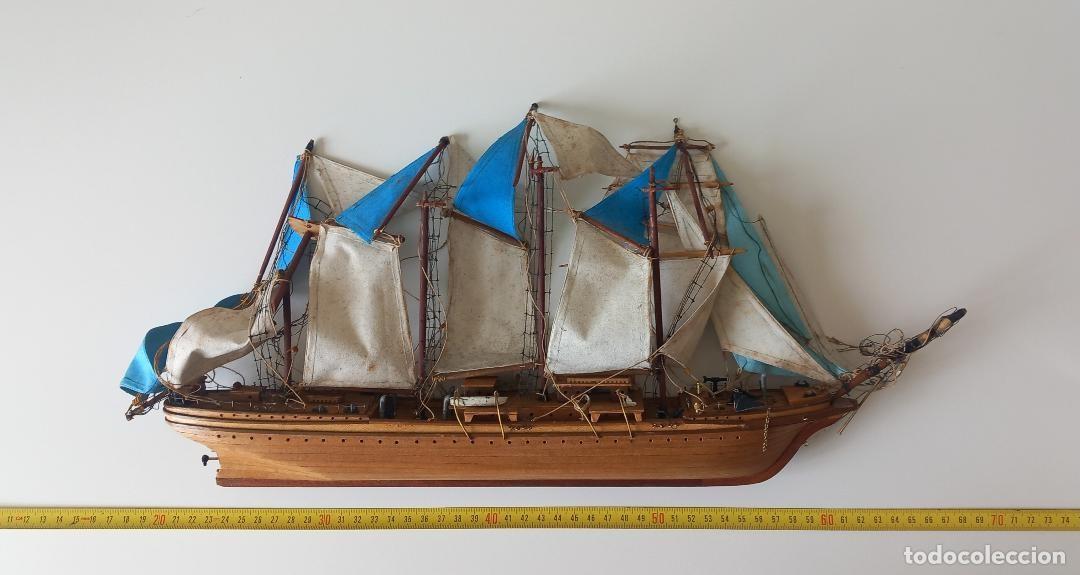 Antig&uuml;edades: MAQUETA DE BARCO DE MADERA PARA RESTAURAR. - Foto 1