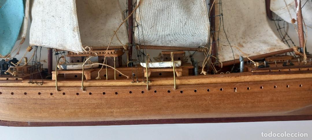Antig&uuml;edades: MAQUETA DE BARCO DE MADERA PARA RESTAURAR. - Foto 10