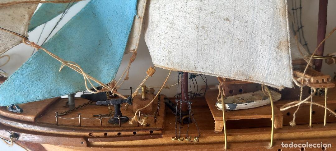 Antig&uuml;edades: MAQUETA DE BARCO DE MADERA PARA RESTAURAR. - Foto 11