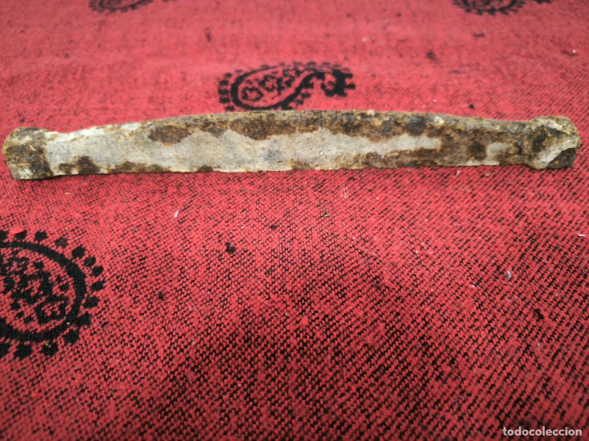 Oggetti Antichi: Antigua Barra De Hierro Forjado 31 Cm &ndash; Pieza Industrial R&uacute;stica Vintage