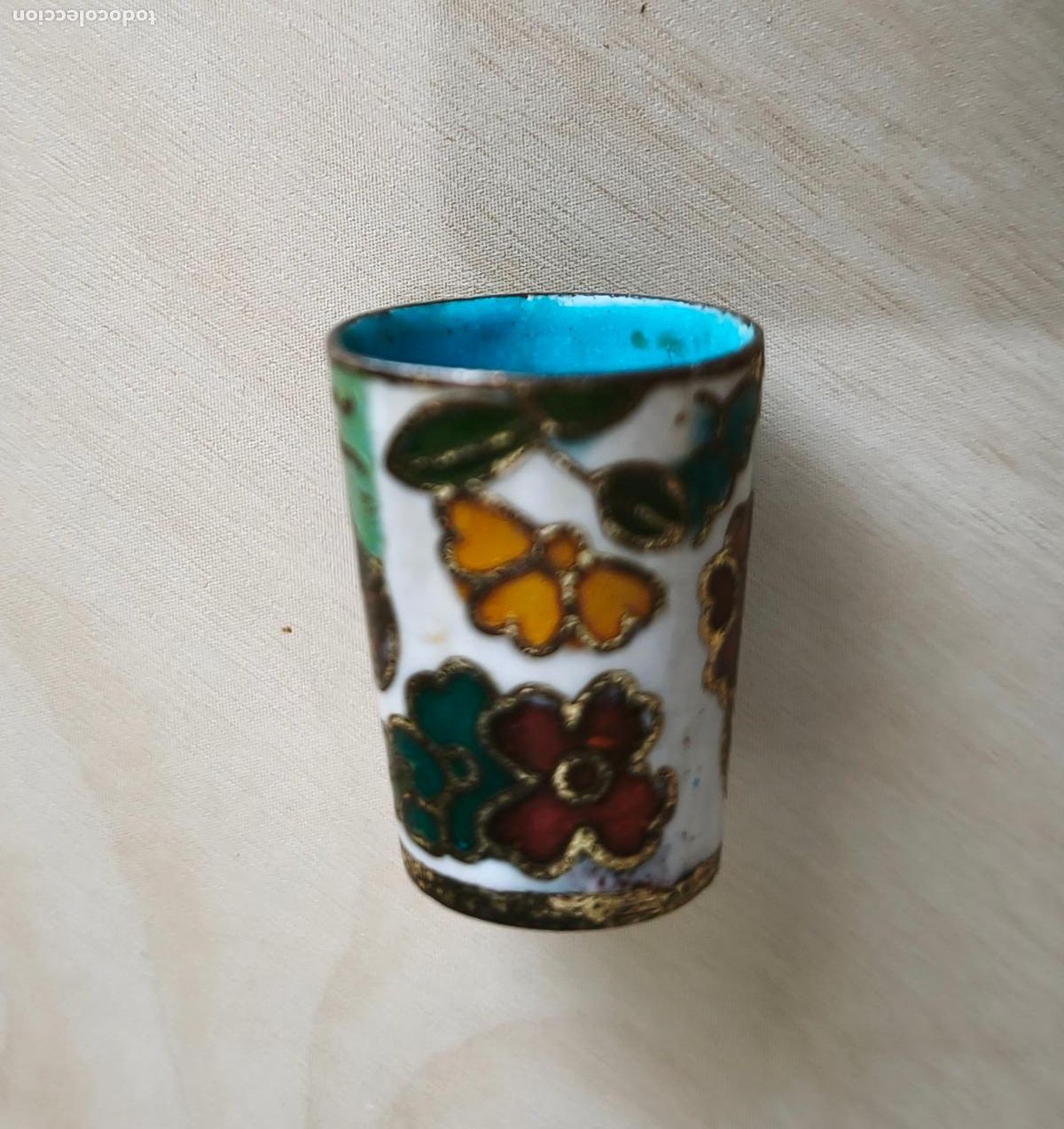 Antig&uuml;edades: Antiguo dedal esmaltado - Foto 1