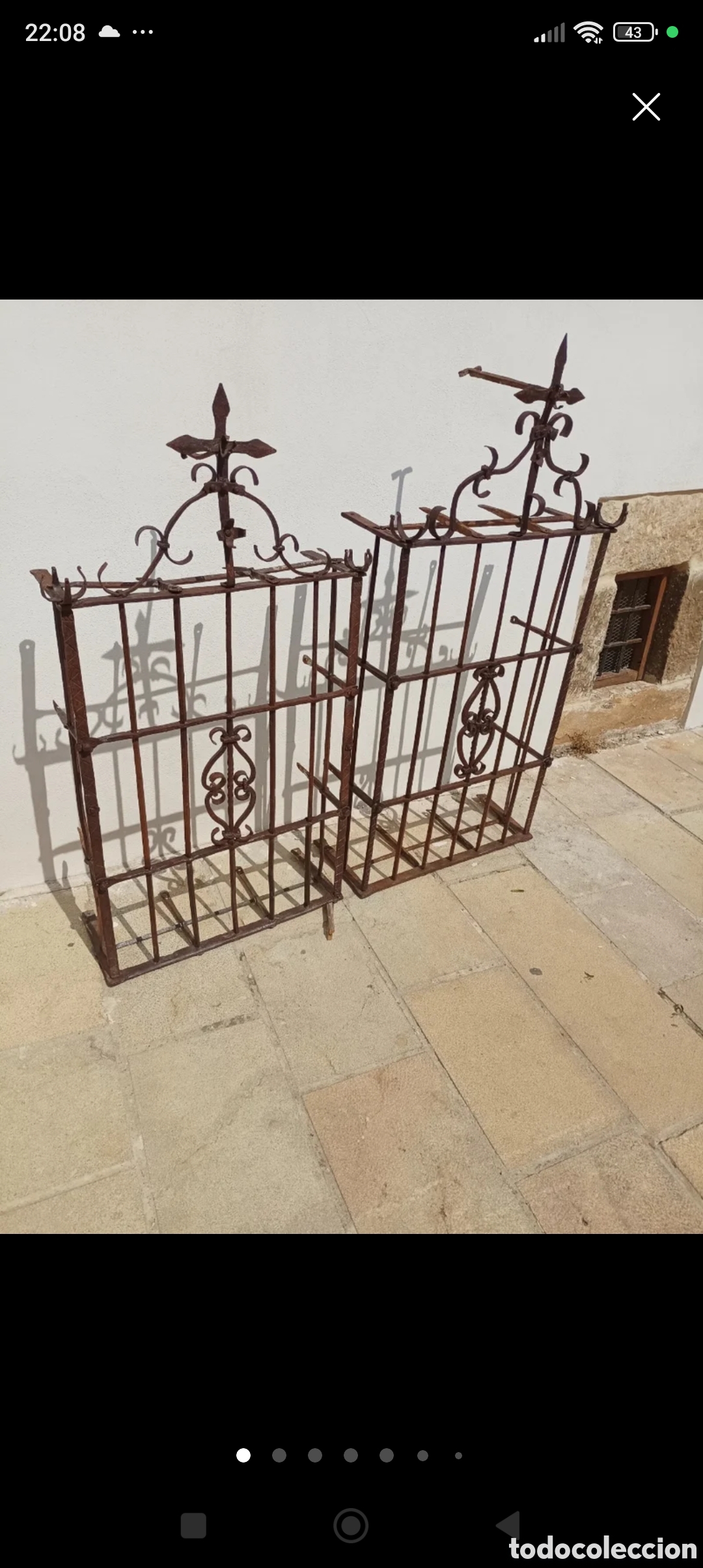 Antig&uuml;edades: PAREJA DE REJAS DE FORJA - Foto 1