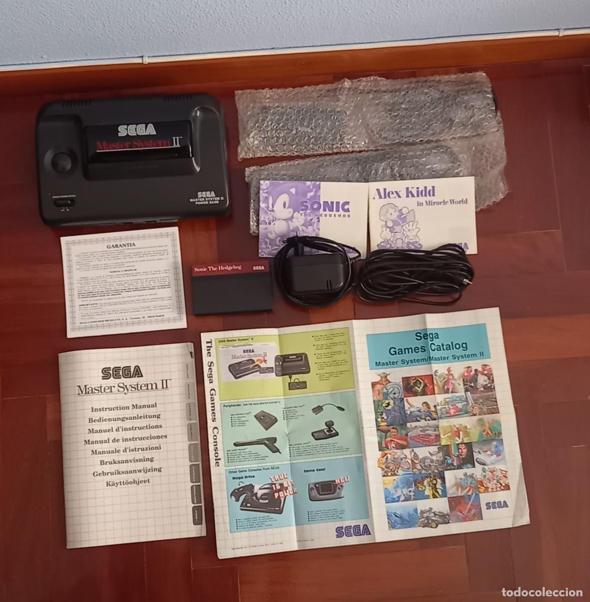 Antig&uuml;edades: SEGA MASTER SYSTEM II (sin caja) 2 MANDOS INSTRUCCIONES GARANT&Iacute;A SONIC ALEX KIDDD 1992