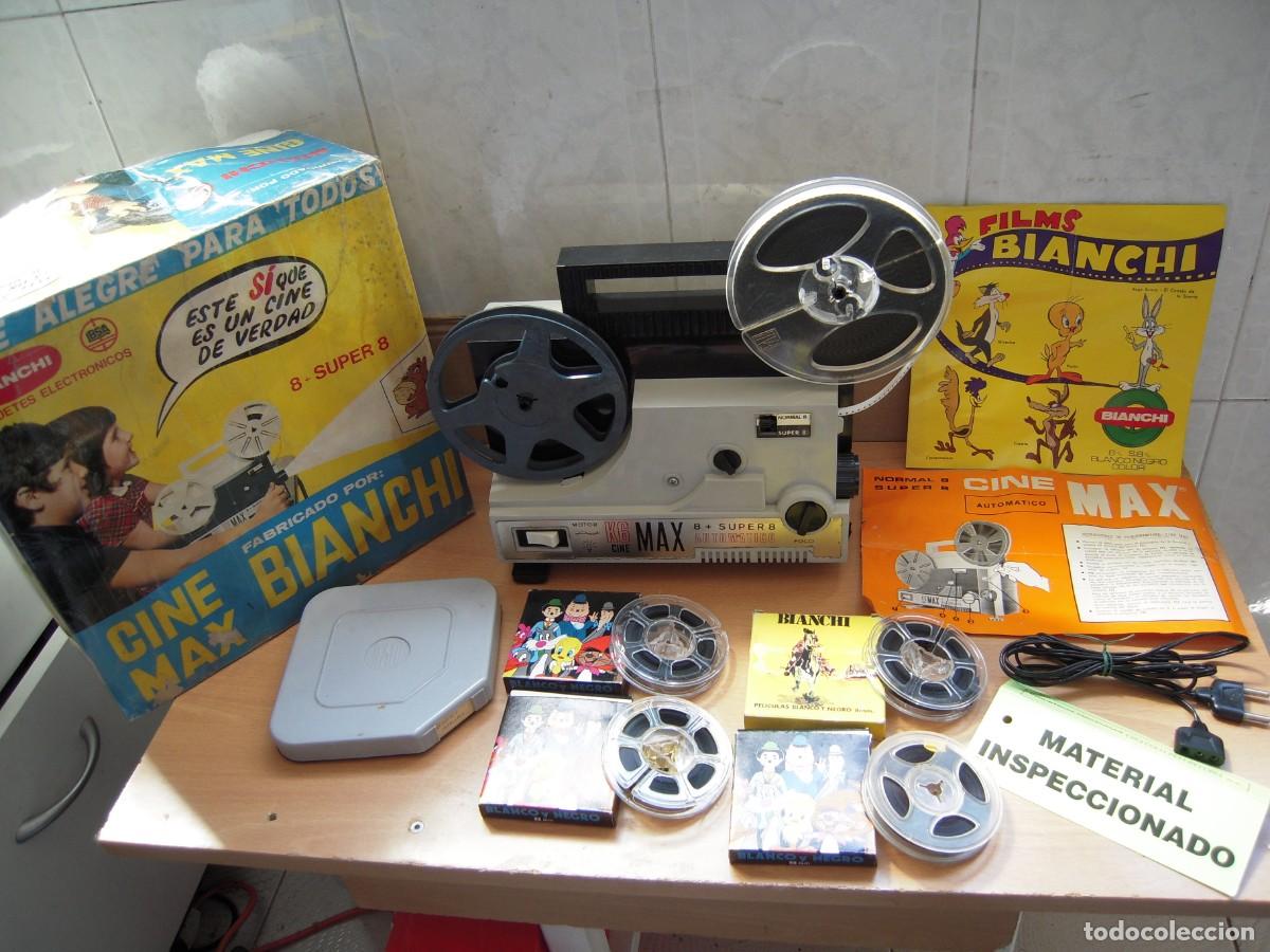 Antig&uuml;edades: Proyector 8mm y Super8 CINEMAX Bianchi Juguete Vintage 1975 Completo Funcionando
