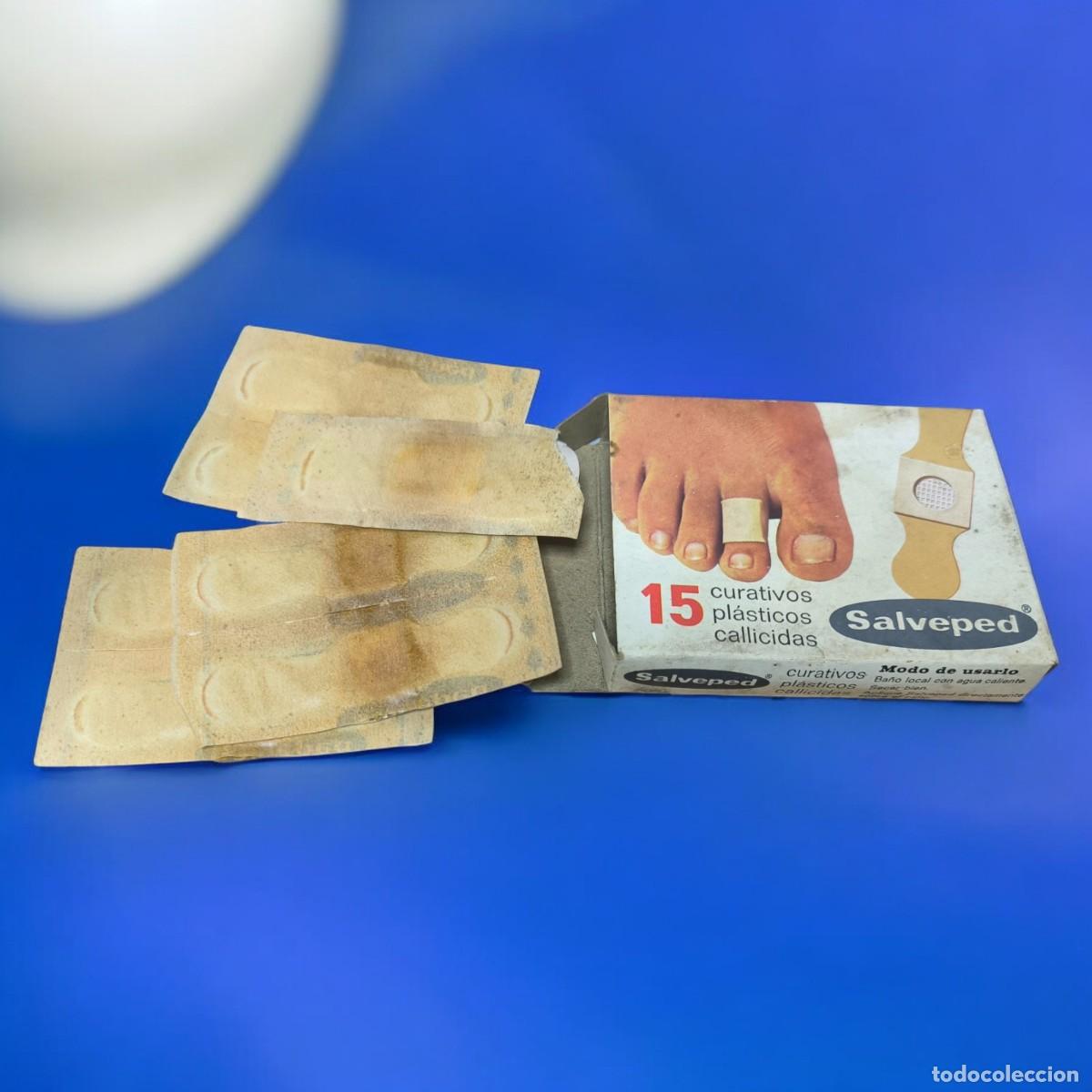 Oggetti Antichi: Antigua Caja De Curativos Salveped &ndash; Callicidas Pl&aacute;sticos &ndash; Farmacia Vintage Espa&ntilde;ola