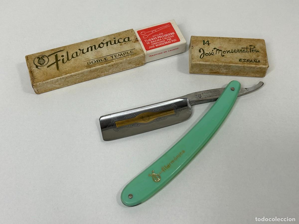 Antig&uuml;edades: NAVAJA DE AFEITAR FILARM&Oacute;NICA DOBLE TEMPLE 14&rdquo; JOSE MONSERRAT POU ESPA&Ntilde;A