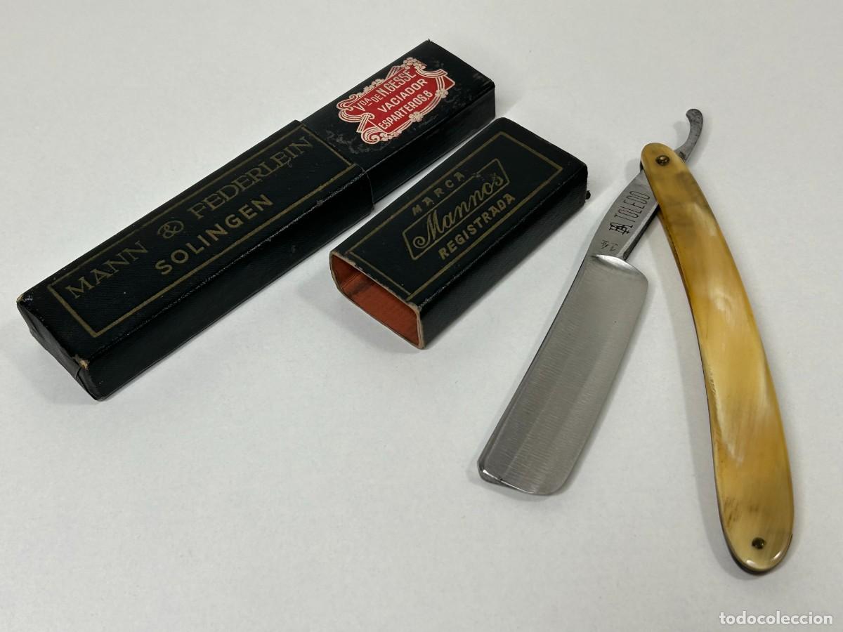 Antig&uuml;edades: NAVAJA DE AFEITAR TOLEDO 14&rdquo; CAJA MANNOS SOLINGEN,FILARM&Oacute;NICA