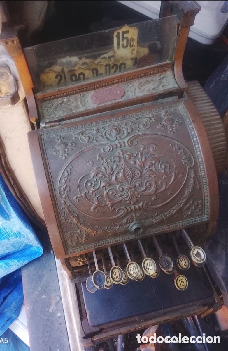 Antig&uuml;edades: Caja registradora del siglo XlX &rdquo;NATIONAL&rdquo;