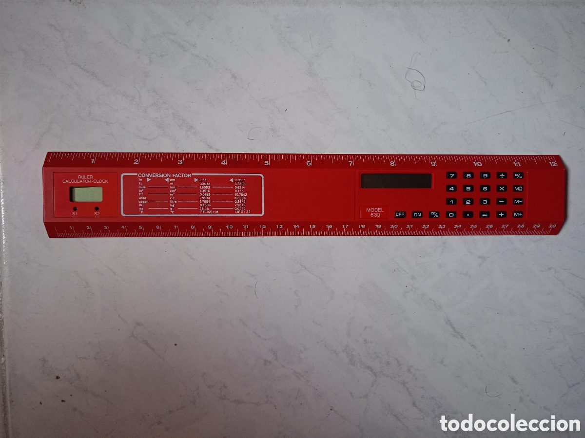 Antig&uuml;edades: Regla calculadora - Ruler calculator - clock de 30 cm