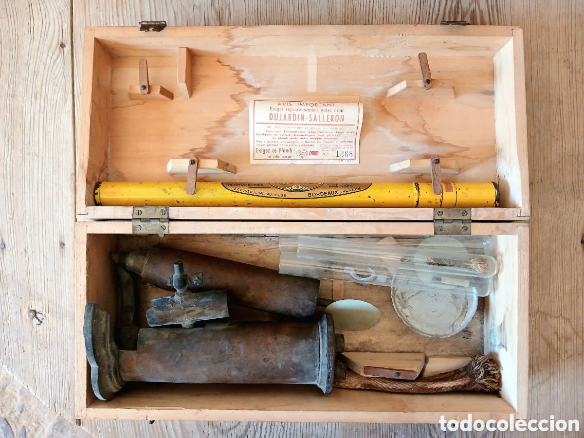 Antig&uuml;edades: Kit de&nbsp;ebulli&oacute;metro vintage de la marca Dujardin-Salleron