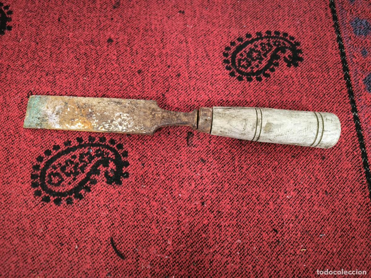 Antig&uuml;edades: Antiguo Form&oacute;n De Carpintero Con Mango De Madera &ndash; Herramienta Tradicional 31 Cms