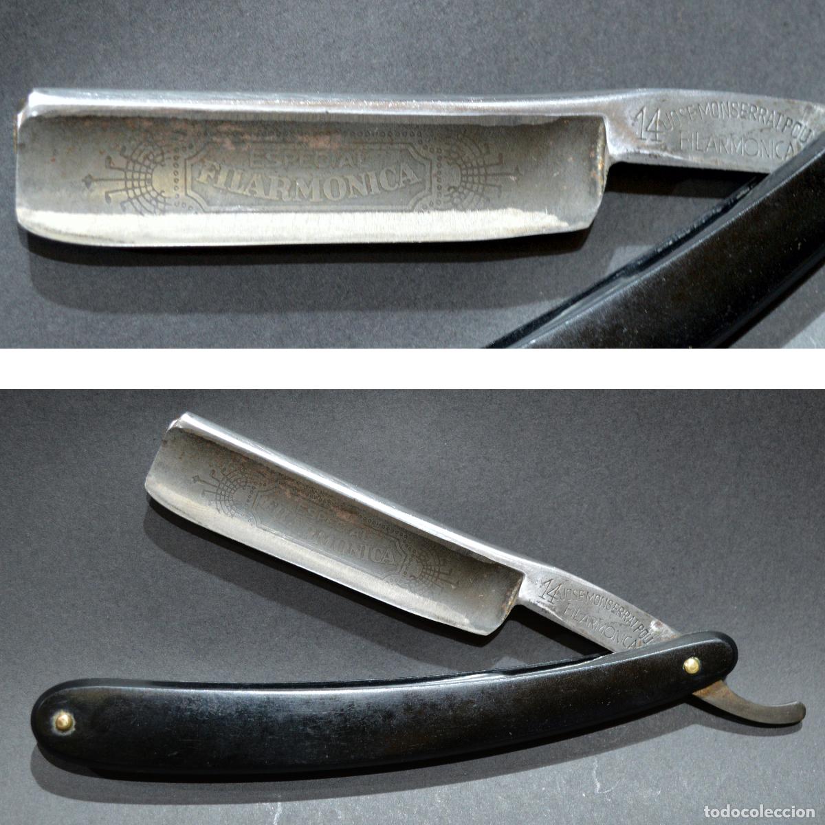 Antig&uuml;edades: ANTIGUA NAVAJA DE AFEITA JOSE MONTSERRAT POU FILARMONICA