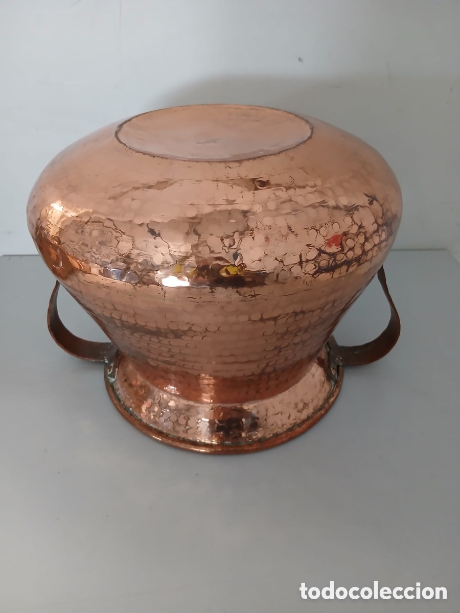 Antig&uuml;edades: Olla catalana hecha a mano en cobre. - Foto 2