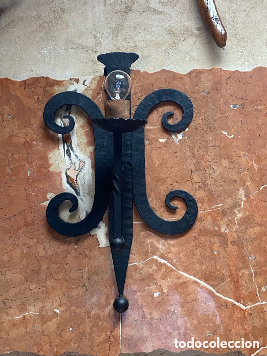 Antig&uuml;edades: Dos Apliques de forja para iluminaci&oacute;n - Foto 5